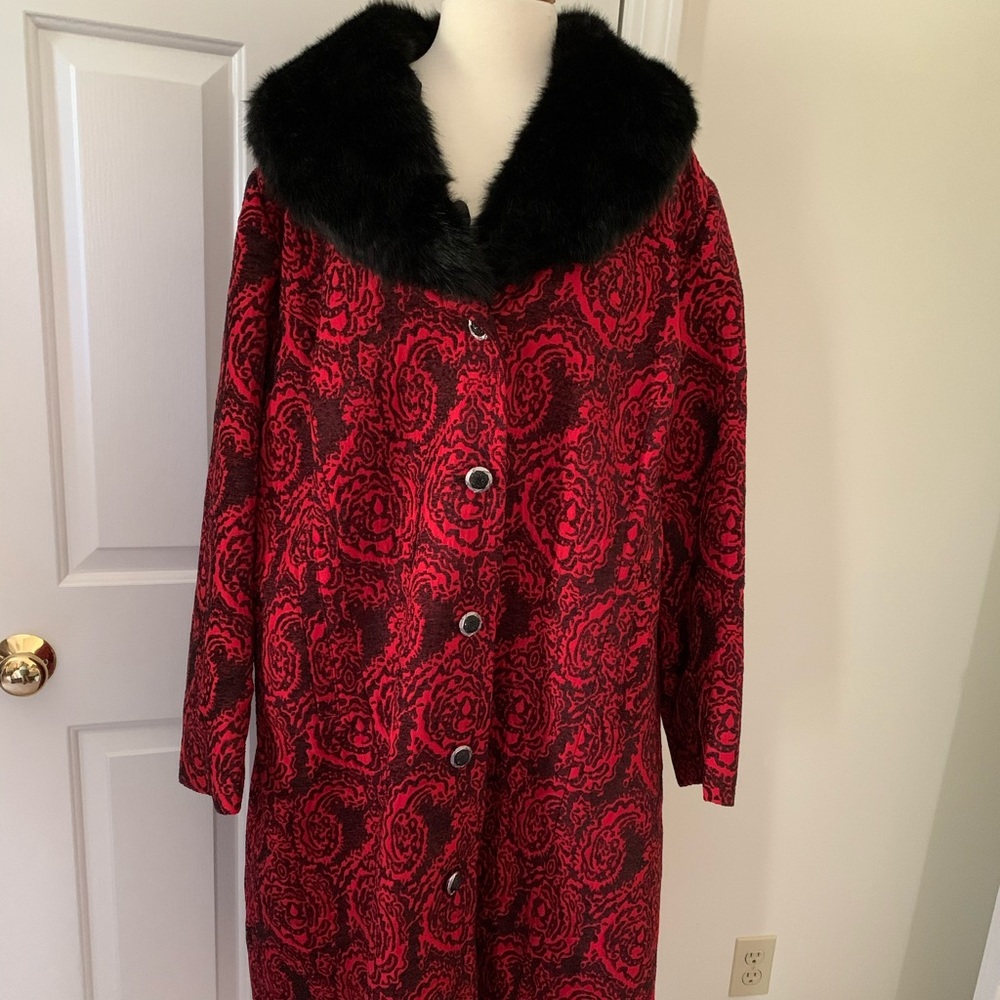 Dennis Basso Plus Size Faux Fur Hood